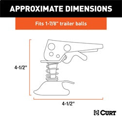 CURT CURT 25094 Posi-Lock Coupler Replacement Latch for 1-7/8-Inch Trailer Hitch Ball
