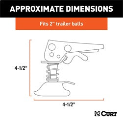 CURT CURT 25194 Posi-Lock Coupler Replacement Latch for 2-Inch Trailer Hitch Ball