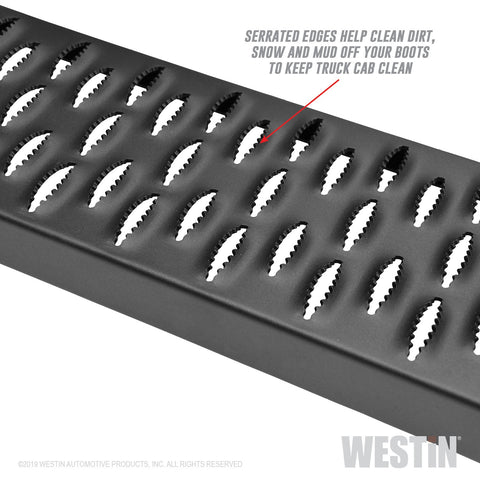 Westin Grate Steps Running Boards; Textured Black; 68 in.; Mount Kit Not Included;