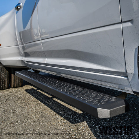 Westin Grate Steps Running Boards; Textured Black; 83 in.; Mount Kit Not Included;