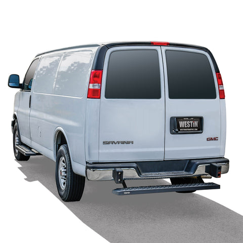 Westin Grate Steps Running Boards; Textured Black; Single 54 in. Passenger Sliding;