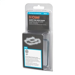 CURT 3/8in. Safety Pin with 12in. Chain (2-3/4in. Pin Length; Packaged)
