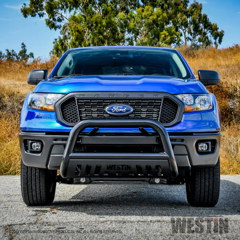Westin E-Series Bull Bar; 3 in. Dia.; Black Powder Coated Steel;