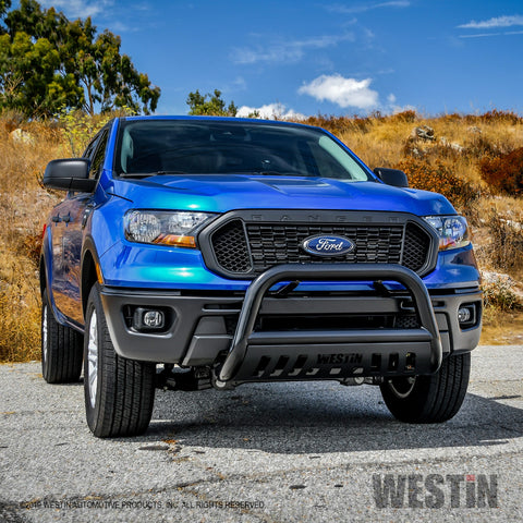Westin E-Series Bull Bar; 3 in. Dia.; Black Powder Coated Steel;