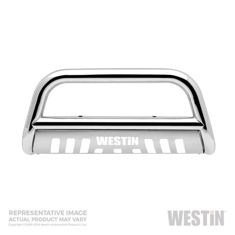 Westin E-Series Bull Bar; 3 in. Dia.; Polished Stainless Steel;