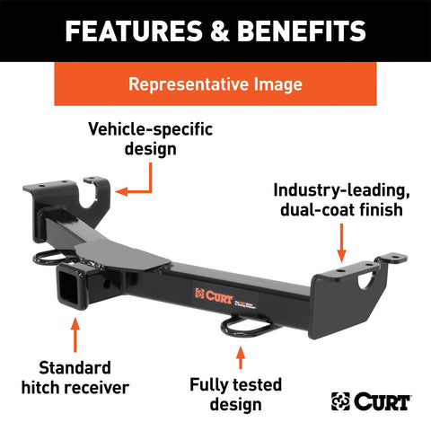 CURT CURT 31090 2-Inch Front Receiver Hitch; Select Ram 1500