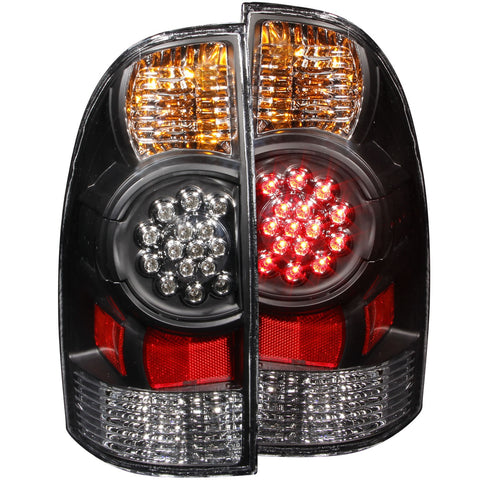 ANZO USA Tail Light Assembly; LED; Clear Lens; Black Housing; Pair;