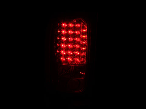 ANZO USA Tail Light Assembly; LED; Red/Clear Lens; Pair;