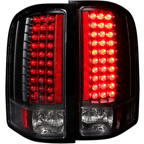 Anzo USA Tail Light Assembly; LED; Clear Lens; Black Housing; Pair;