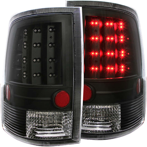ANZO USA Tail Light Assembly; LED; Clear Lens; Black Housing; Pair;