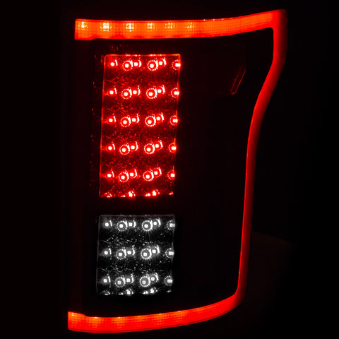 ANZO USA Tail Light Assembly; LED; Red/Smoke Lens; Pair;