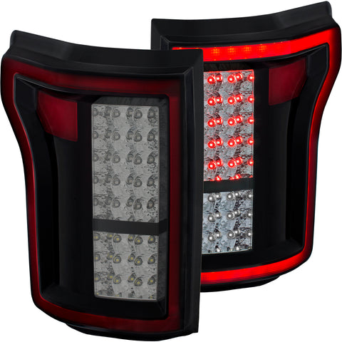 ANZO USA Tail Light Assembly; LED; Red/Smoke Lens; Pair;