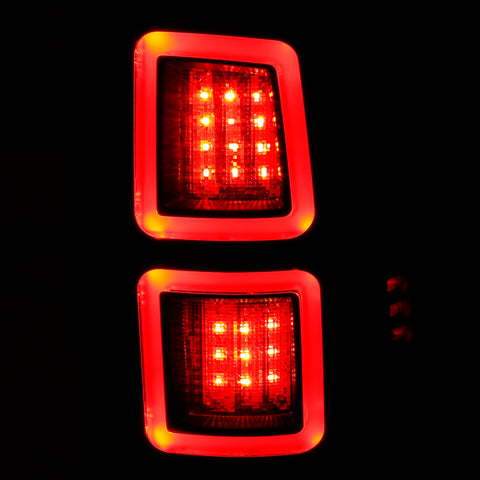 ANZO USA Tail Light Assembly; LED; Clear Lens; Black Housing; Pair;