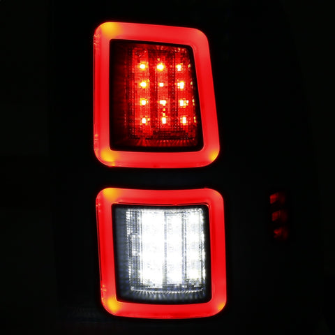 ANZO USA Tail Light Assembly; LED; Clear Lens; Black Housing; Pair;