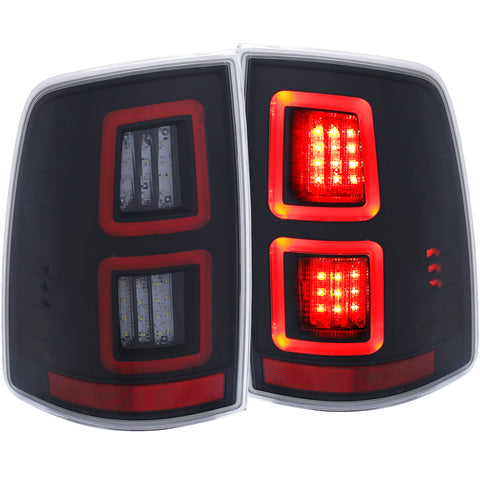 ANZO USA Tail Light Assembly; LED; Clear Lens; Black Housing; Pair;