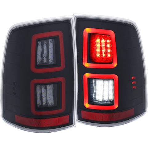 ANZO USA Tail Light Assembly; LED; Clear Lens; Black Housing; Pair;