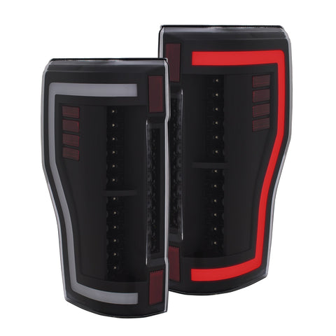 ANZO USA Tail Light Assembly; LED; Black Clear Lens; Pair;