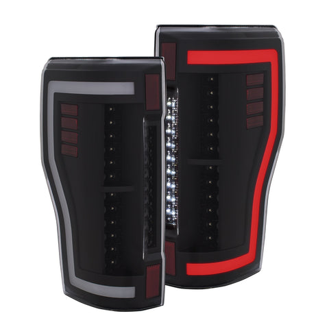 ANZO USA Tail Light Assembly; LED; Black Clear Lens; Pair;