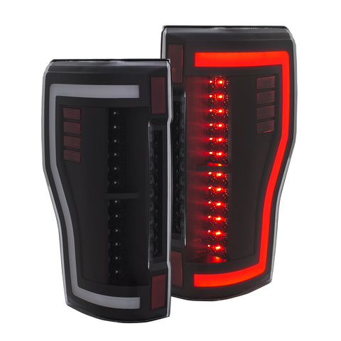 ANZO USA Tail Light Assembly; LED; Black Clear Lens; Pair;