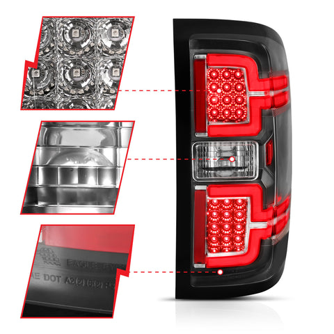 ANZO USA LED Taillights Black w/ Sequential