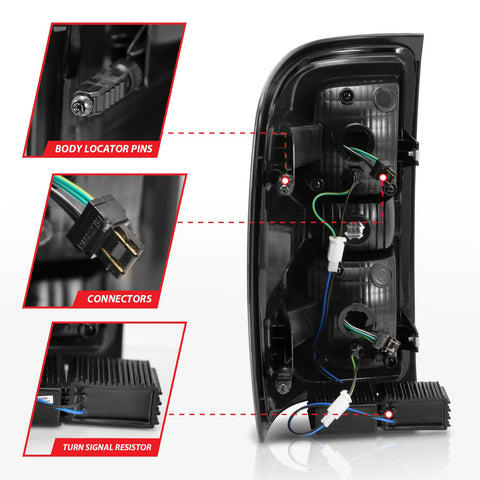 Anzo USA Tail Light Assembly; LED; Smoke Lens; Pair;