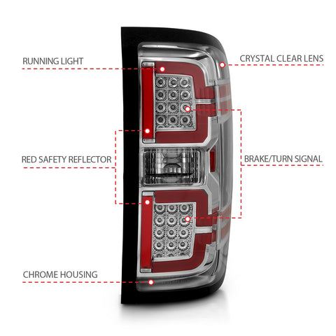 ANZO USA LED Taillights Chrome w/ Sequential