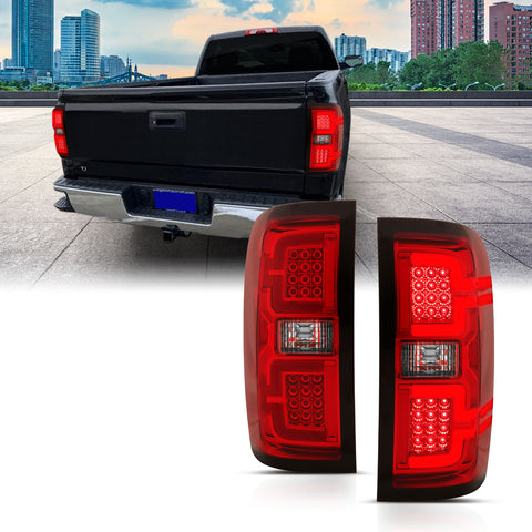 Anzo USA Tail Light Assembly; LED; Red/Clear Lens; Pair;