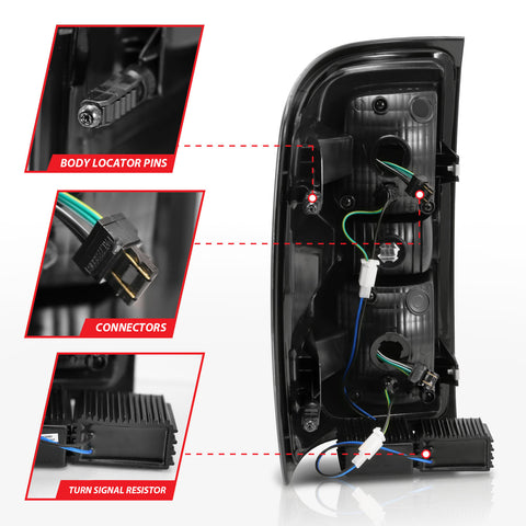 Anzo USA Tail Light Assembly; LED; Red/Clear Lens; Pair;