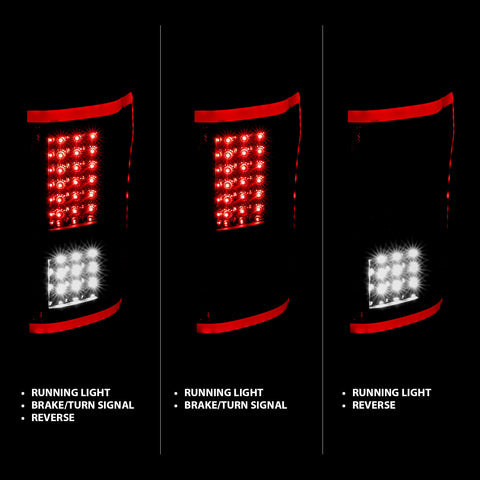 ANZO USA LED Taillights Black w/ Sequential
