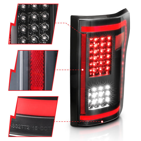 ANZO USA LED Taillights Black w/ Sequential