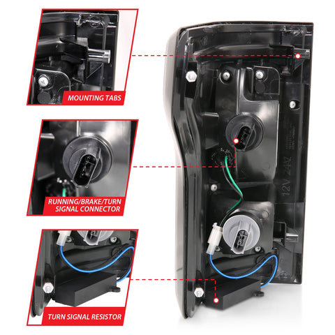 Anzo USA Tail Light Assembly; LED; w/Smoke Sequential Lens; Pair;