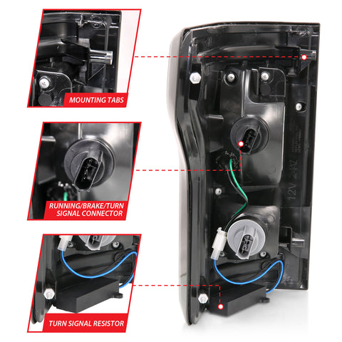 Anzo USA Tail Light Assembly; LED; w/Smoke Sequential Lens; Pair;