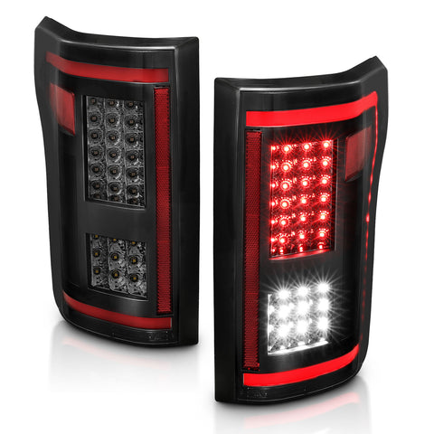 Anzo USA Tail Light Assembly; LED; w/Smoke Sequential Lens; Pair;