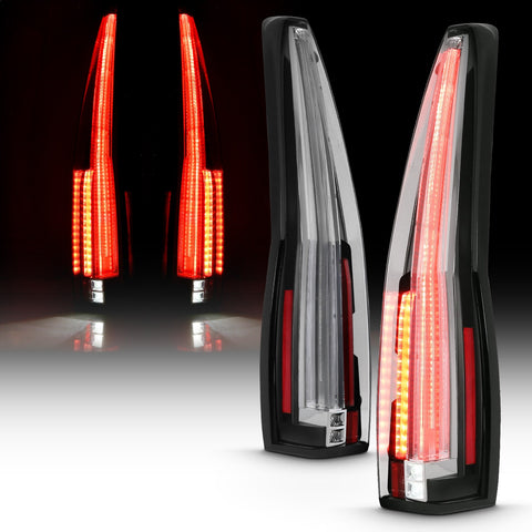 Anzo USA Tail Light Assembly; LED; Red/Clear Lens; Pair;