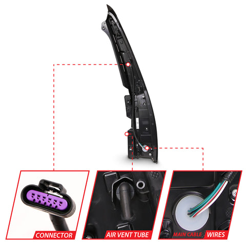 Anzo USA Tail Light Assembly; LED; Red/Clear Lens; Pair;