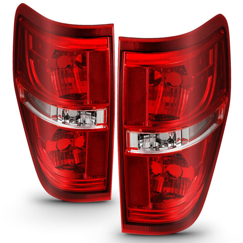 Anzo USA Tail Light Assembly; Red/Clear Lens; w/o Bulb; Pair;