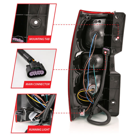 Anzo USA Tail Light Assembly; Red/Clear Lens; OE Replacement;