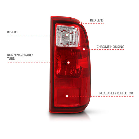 Anzo USA Tail Light Assembly; Red/Clear Lens; OE Replacement;