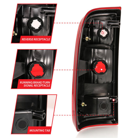 Anzo USA Tail Light Assembly; Red/Clear Lens; OE Replacement;