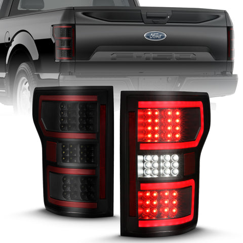 ANZO USA LED Tail Lights LED TAILLIGHT BLACK (RED LIGHT BAR) (W/ SEQUENTIAL) Pair