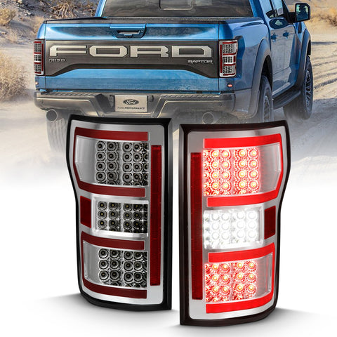 ANZO USA LED Tail Lights LED TAILLIGHT CHROME (RED LIGHT BAR) (W/ SEQUENTIAL) Pair