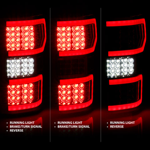 ANZO USA LED Tail Lights LED TAILLIGHT CHROME (RED LIGHT BAR) (W/ SEQUENTIAL) Pair