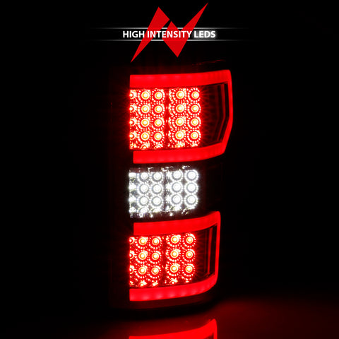 ANZO USA LED Tail Lights LED TAILLIGHT CHROME (RED LIGHT BAR) (W/ SEQUENTIAL) Pair