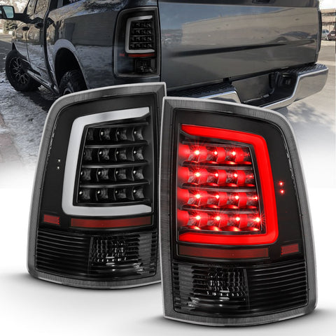 Anzo USA Tail Light Assembly; LED; Clear Lens; Black Housing; w/Plank Style Design; Pair;