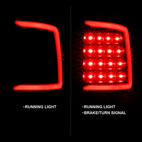Anzo USA Tail Light Assembly; LED; Clear Lens; Black Housing; w/Plank Style Design; Pair;