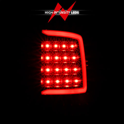 Anzo USA Tail Light Assembly; LED; Clear Lens; Black Housing; w/Plank Style Design; Pair;