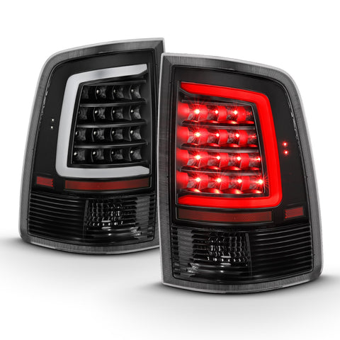 Anzo USA Tail Light Assembly; LED; Clear Lens; Black Housing; w/Plank Style Design; Pair;
