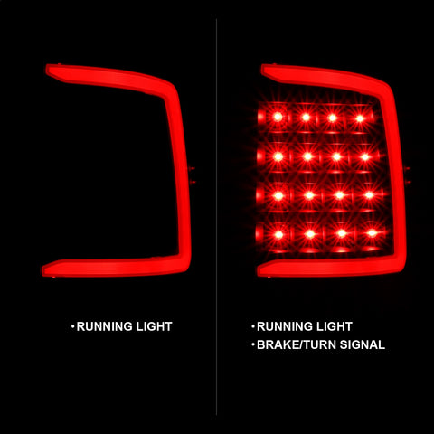 ANZO USA Tail Light Assembly; LED; Black Housing; Smoke Lens; Pair