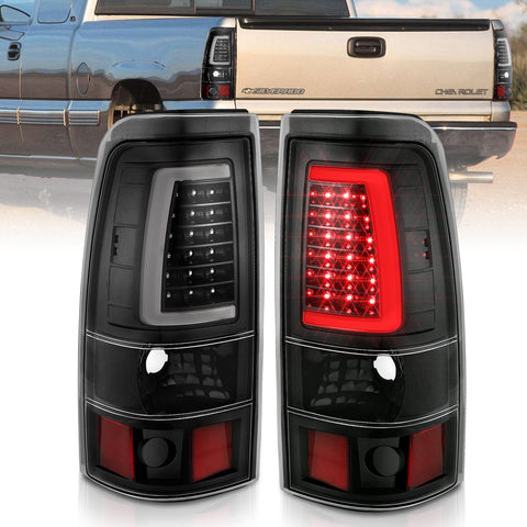 Anzo USA Tail Light Assembly; LED; Clear Lens; Black; Pair;