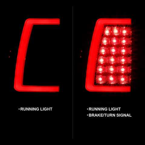 Anzo USA Tail Light Assembly; LED; Clear Lens; Black; Pair;